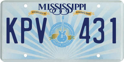 MS license plate KPV431