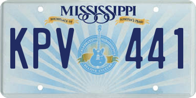 MS license plate KPV441