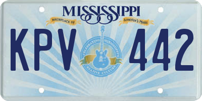 MS license plate KPV442