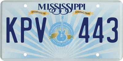 MS license plate KPV443