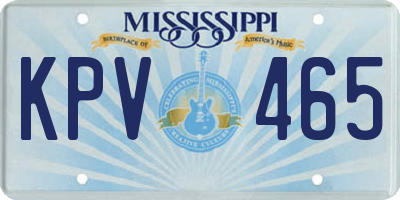 MS license plate KPV465