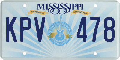 MS license plate KPV478