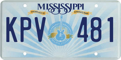 MS license plate KPV481