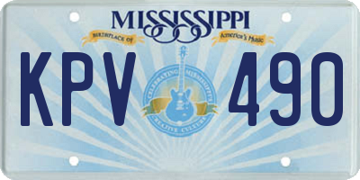 MS license plate KPV490