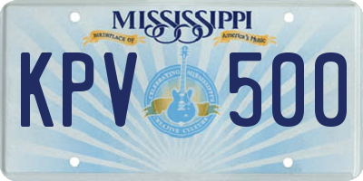 MS license plate KPV500