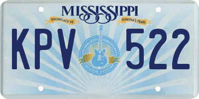 MS license plate KPV522