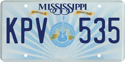 MS license plate KPV535