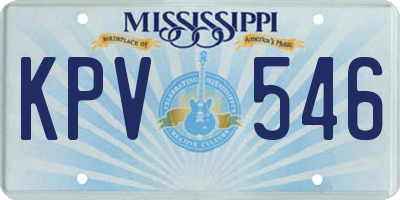 MS license plate KPV546