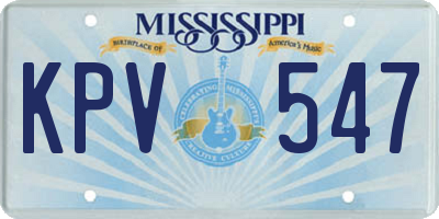 MS license plate KPV547