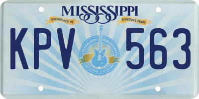 MS license plate KPV563