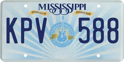 MS license plate KPV588