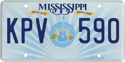 MS license plate KPV590
