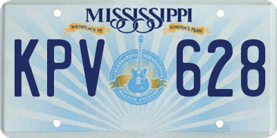MS license plate KPV628