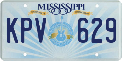 MS license plate KPV629