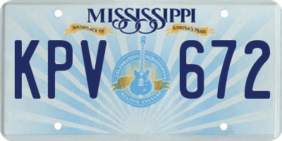 MS license plate KPV672