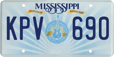 MS license plate KPV690