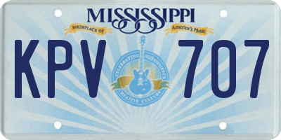 MS license plate KPV707