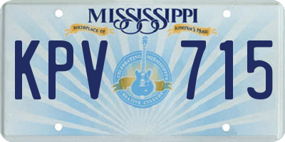 MS license plate KPV715