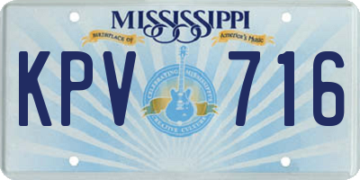 MS license plate KPV716