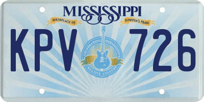 MS license plate KPV726