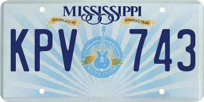 MS license plate KPV743
