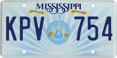 MS license plate KPV754