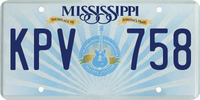 MS license plate KPV758