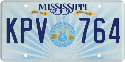 MS license plate KPV764