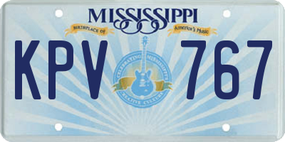 MS license plate KPV767