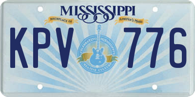 MS license plate KPV776
