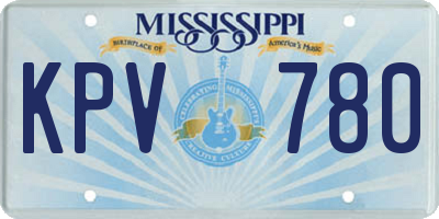 MS license plate KPV780