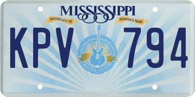 MS license plate KPV794