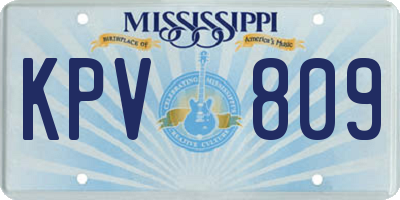 MS license plate KPV809