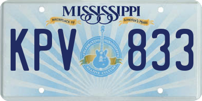 MS license plate KPV833