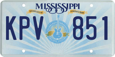 MS license plate KPV851