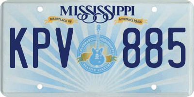 MS license plate KPV885
