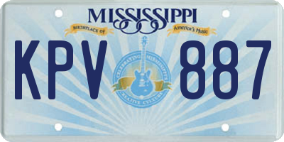 MS license plate KPV887