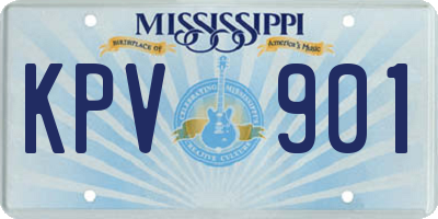 MS license plate KPV901