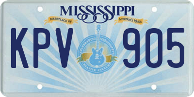 MS license plate KPV905