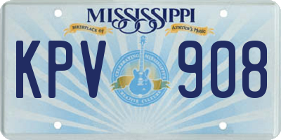 MS license plate KPV908