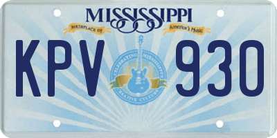 MS license plate KPV930