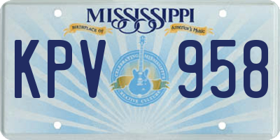 MS license plate KPV958