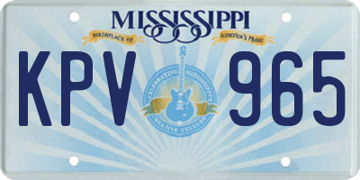 MS license plate KPV965