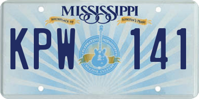 MS license plate KPW141