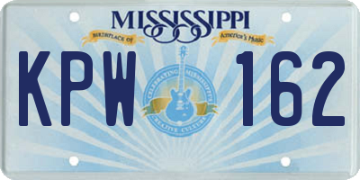 MS license plate KPW162