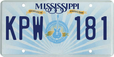 MS license plate KPW181