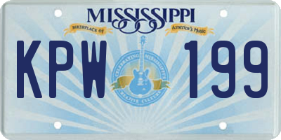 MS license plate KPW199