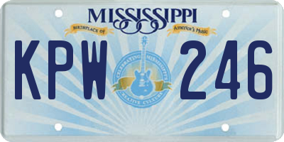 MS license plate KPW246