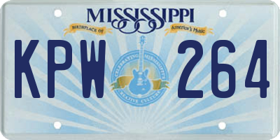 MS license plate KPW264