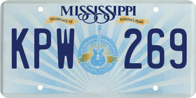 MS license plate KPW269